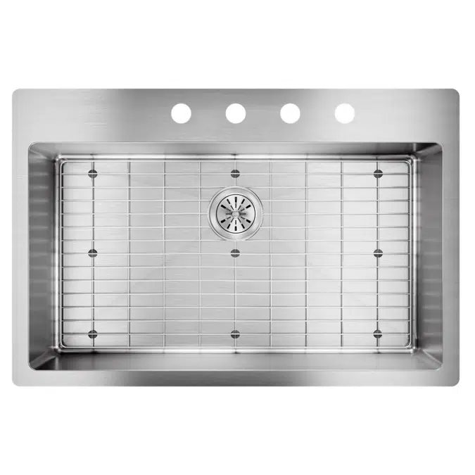 ECTSRS33229TBG4 Elkay Crosstown® 18 Gauge Stainless Steel 33" x 22" x 9" 4-Hole Single Bowl Dual Mount Sink Kit