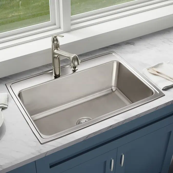 DLR3122101_5_MR2 Lustertone® Classic Stainless Steel 31" x 22" x 10-1/8" Single Bowl Drop-in Sink