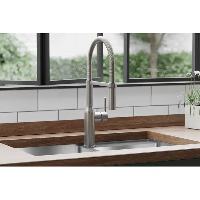 LKAV1061LS Elkay Avado® Single Hole Kitchen Faucet with Semi-professional Spout and Forward Only Lever Handle Lustrous Steel