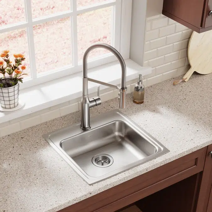 LKAV1061LS Elkay Avado® Single Hole Kitchen Faucet with Semi-professional Spout and Forward Only Lever Handle Lustrous Steel