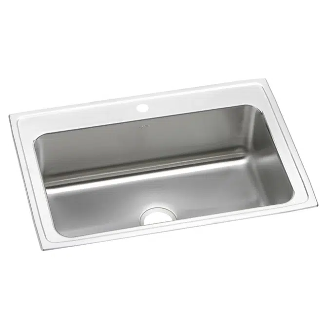 DLRS3322101 Elkay Lustertone® Classic Stainless Steel 33" x 22" x 10-1/8" 1-HoleSingle Bowl Drop-in Sink