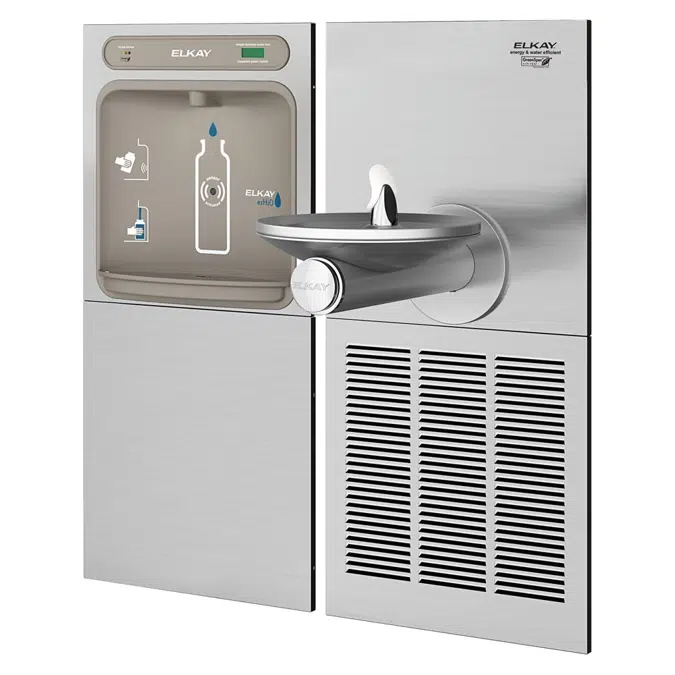 LZWS-SFGRN8K Elkay ezH2O®  Bottle Filling Station & SwirlFlo® Single Fountain High Efficiency Filtered Refrigerated Stainless
