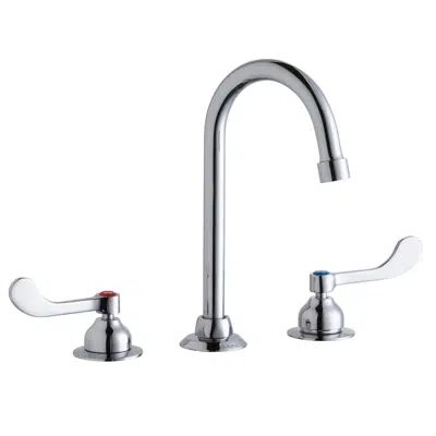 Image for Elkay 8" Centerset with Concealed Deck Faucet with 5" Gooseneck Spout 4" Wristblade Handles Chrome