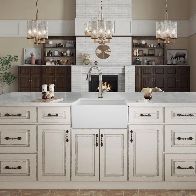 SWUF2520WHFLC Fireclay 24-7/16" x 19-11/16" x 9-1/8" Single Bowl Farmhouse Sink Kit with Filtered Faucet White