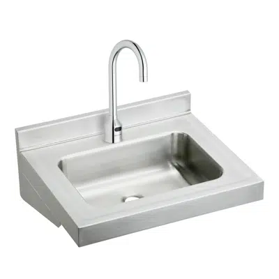 Elkay Stainless Steel 22" x 19" x 5-1/2", Wall Hung Lavatory Sink Kit 이미지