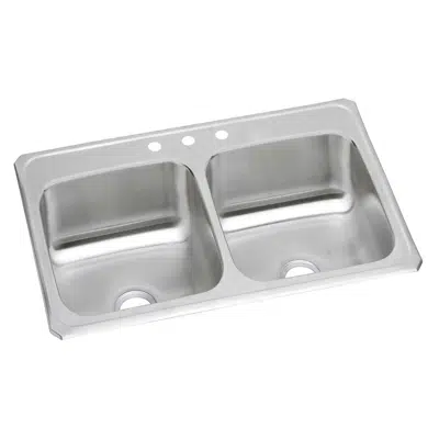 Image for CR33211_4 Celebrity® Stainless Steel 33" x 21-1/4" x 6-7/8" Equal Double Bowl Drop-in Sink