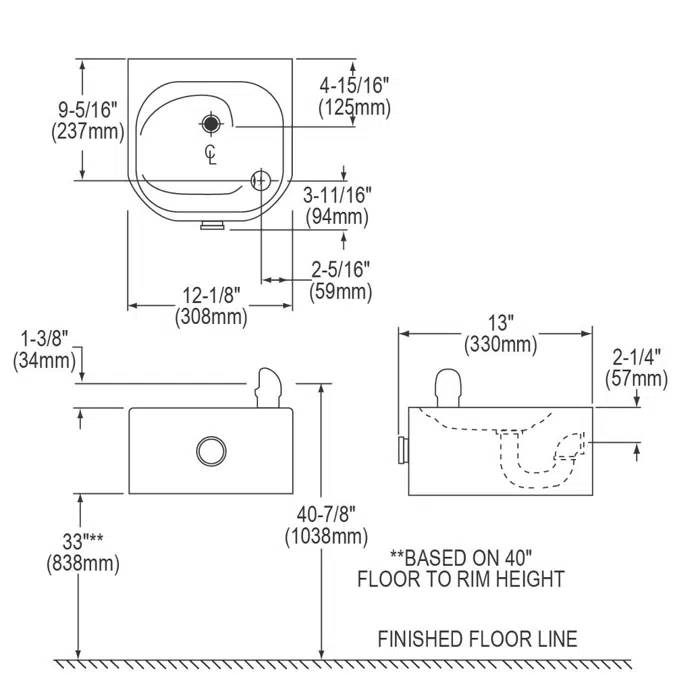 EDFP210C Elkay Soft Sides® Single Fountain Non-Filtered Non-Refrigerated Stainless
