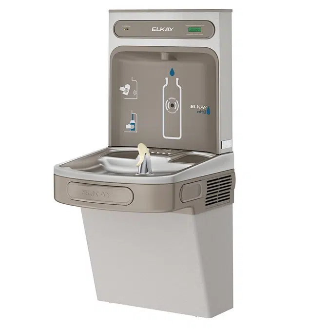 LZSDWSLK Elkay ezH2O®  Bottle Filling Station with Single ADA Cooler Filtered Non-Refrigerated Light Gray