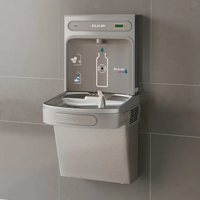LZSDWSLK Elkay ezH2O®  Bottle Filling Station with Single ADA Cooler Filtered Non-Refrigerated Light Gray