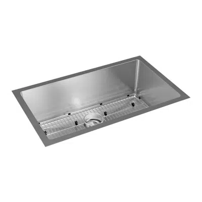 EFRU311610TC Elkay Crosstown® 16 Gauge Stainless Steel 32-1/2" x 18" x 10" Single Bowl Undermount Sink Kit için görüntü