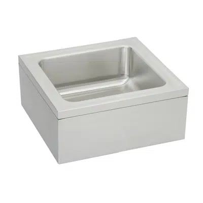 EFS2523C Elkay Stainless Steel 25" x 23" x 8" Single Bowl Floor Mount Service Sink Package w/Drain için görüntü