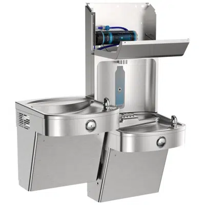 Immagine per LVRCTL8WSPRO Family Elkay Pro Filtration™ Vandal-Resistant Connected Bottle Filling Station&BiLevel ADA Cooler Refrigerated Stainless Steel