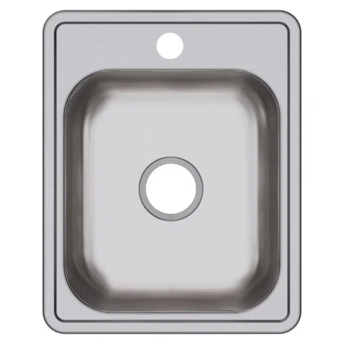 D117211_3 Dayton® Stainless Steel 17" x 21-1/4" x 6-1/2" Single Bowl Drop-in Bar Sink