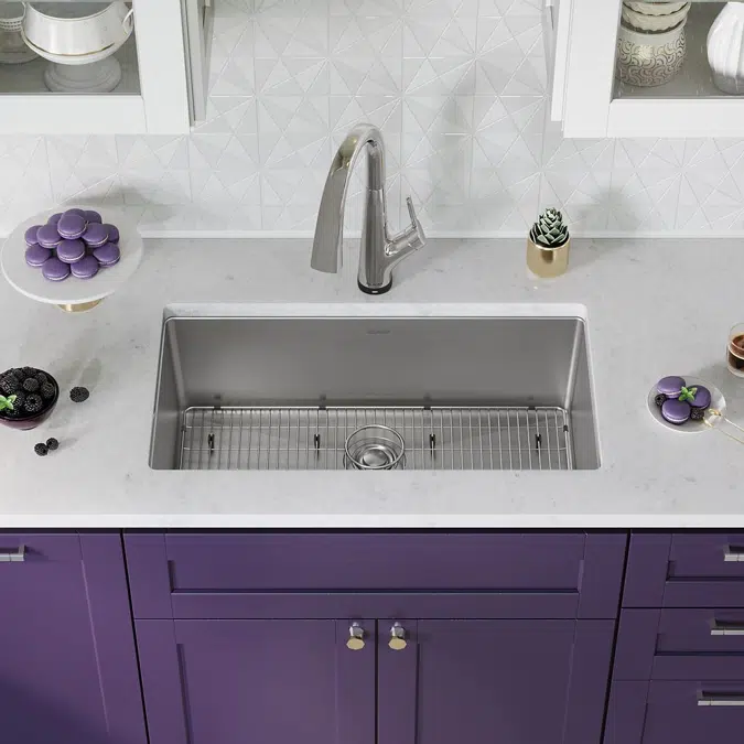EFRU311610TFLC Elkay Crosstown® 16 Gauge Stainless Steel 32-1/2" x 18" x 10" Single Bowl Undermount Sink Kit with Filtered Faucet