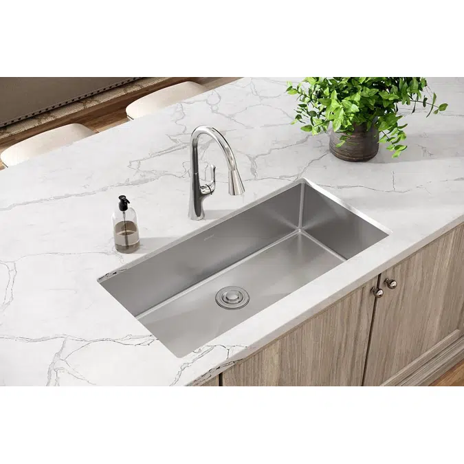 ECTRU35179T Crosstown® 18 Gauge Stainless Steel 36-1/2" x 18-1/2" x 9" Single Bowl Undermount Sink