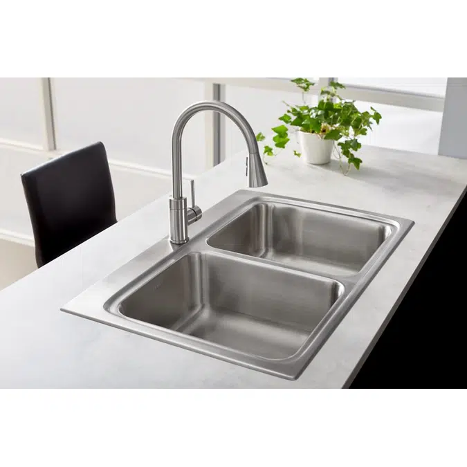 LKAV3031LS Elkay Avado® Single Hole Kitchen Faucet with Pull-down Spray and Forward Only Lever Handle Lustrous Steel