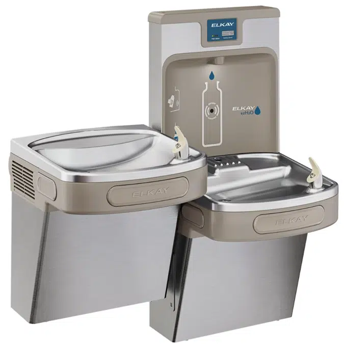 LZSTL8WSSK Elkay ezH2O Bottle Filling Station & Versatile Bi-Level ADA Cooler, Filtered Refrigerated Stainless