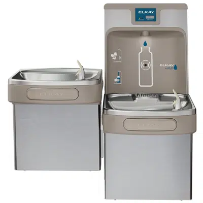 Immagine per LZSTL8WSSK Elkay ezH2O®  Bottle Filling Station & Versatile Bi-Level ADA Cooler Refrigerated Stainless Lead Reduction Quick Filter Change