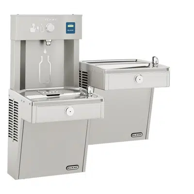 Image for VRCTLR8WSK Elkay ezH2O®  Vandal-Resistant Bottle Filling Station & Bi-Level Reverse Cooler Non-Filtered Refrigerated Stainless