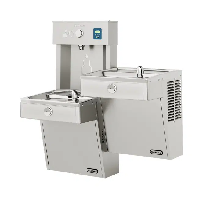 VRCTLR8WSK Elkay ezH2O®  Vandal-Resistant Bottle Filling Station & Bi-Level Reverse Cooler Non-Filtered Refrigerated Stainless