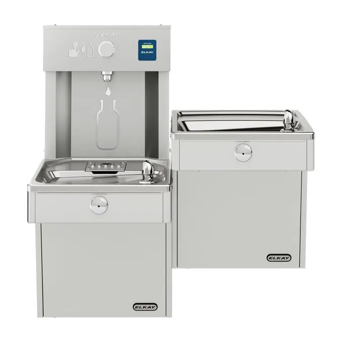 VRCTLR8WSK Elkay ezH2O®  Vandal-Resistant Bottle Filling Station & Bi-Level Reverse Cooler Non-Filtered Refrigerated Stainless