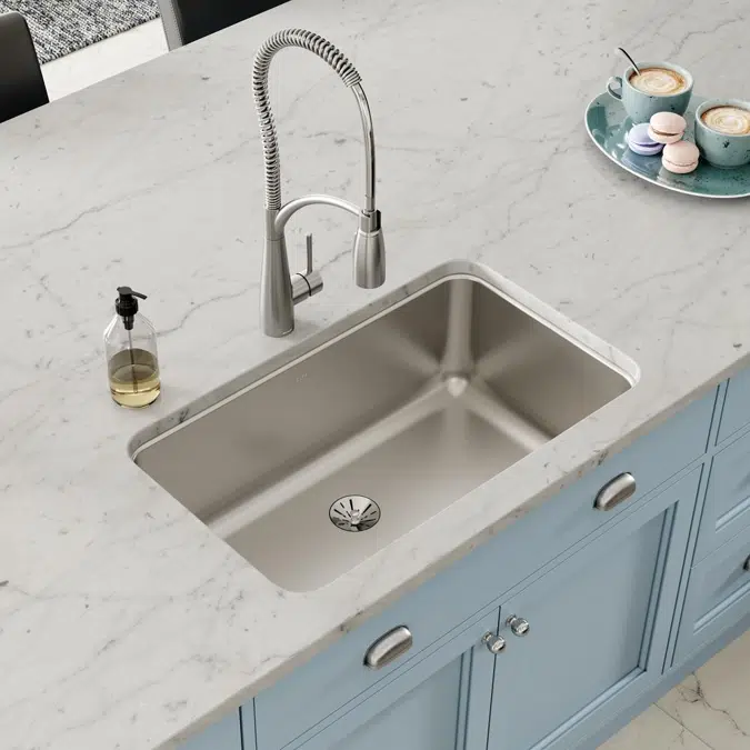 ELUH281610PD Elkay Lustertone® Classic Stainless Steel 30-1/2" x 18-1/2" x 10" Single Bowl Undermount Sink with Perfect Drain®