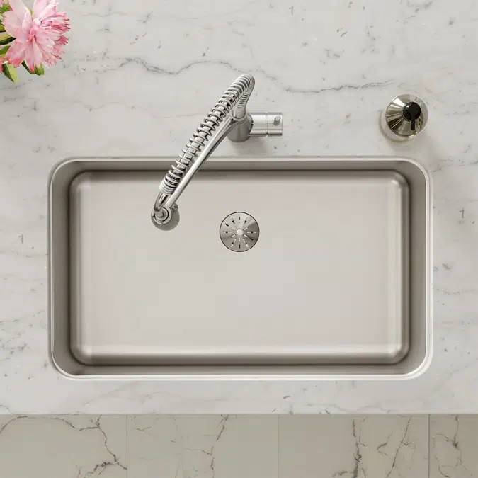 ELUH281610PD Elkay Lustertone® Classic Stainless Steel 30-1/2" x 18-1/2" x 10" Single Bowl Undermount Sink with Perfect Drain®
