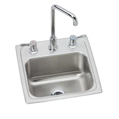 Image for BLH15C Lustertone® Classic Stainless Steel 15" x 15" x 7-1/8" 3-Hole Single Bowl Drop-in Bar Sink + Faucet Kit