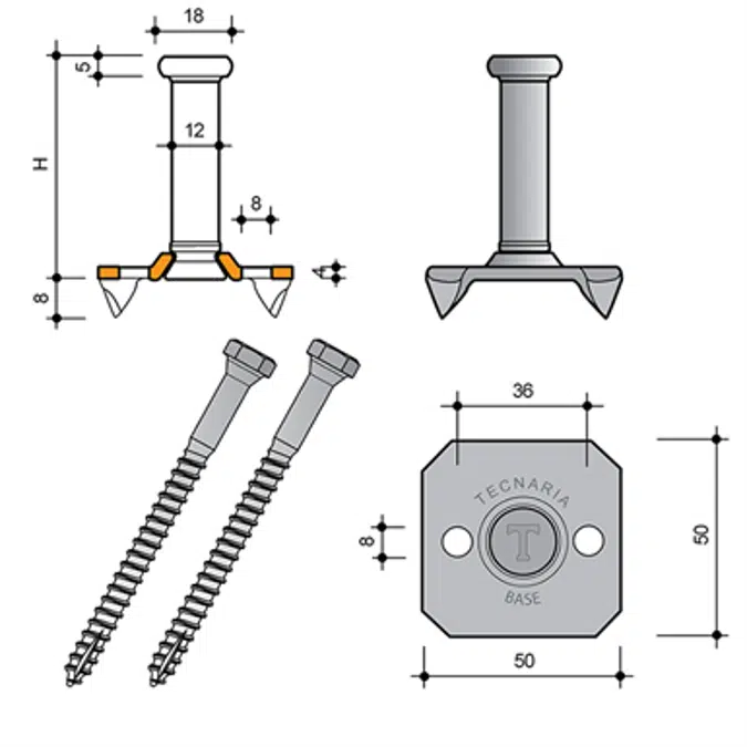 CTL BASE - Connector for wood floors