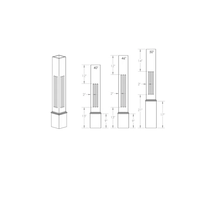Fluted Panel Newel Post Wrap