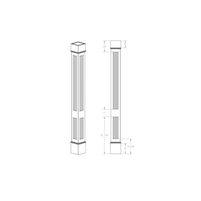 Fluted Split Panels Column Wrap