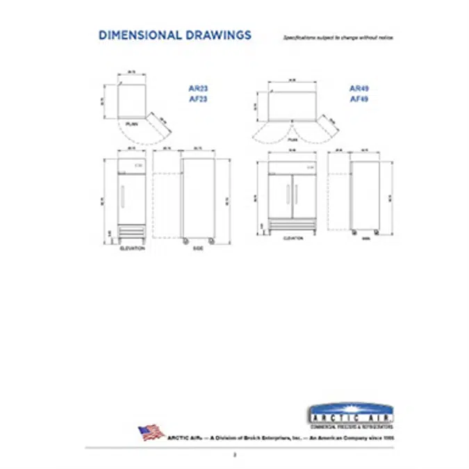 Arctic Air AF49 Two Section Reach-In Commercial Freezer