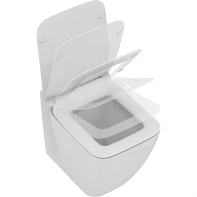 STRADA II | Back-to-wall bowl 370x565x400 mm in white glossy finish, horizontal outlet |  AquaBlade