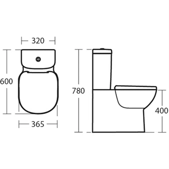 P_Tempo Close Coupled Back-to-Wall WC Pan