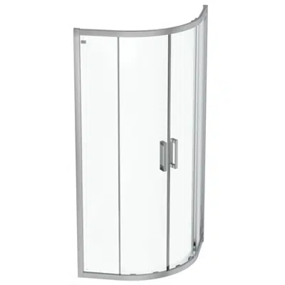Immagine per CONNECT 2 QUADRANT 90X90 CLEAR GLASS BRIGHT SILVER FINISH RADIUS 550 MM