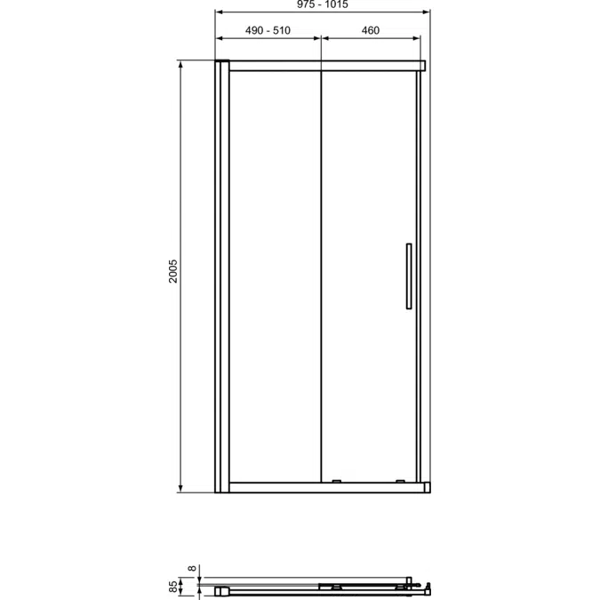 I.LIFE CORNER ENTRY 100 CM, UNHANDED DOOR