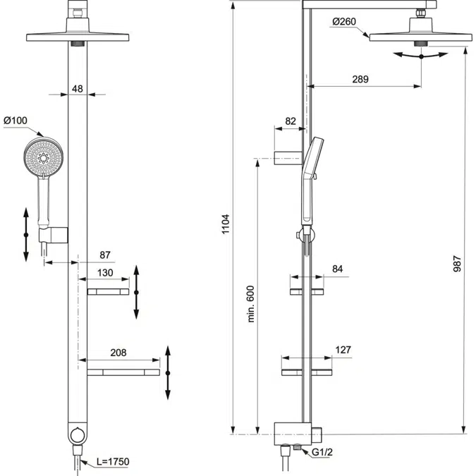 CF ALU+ SHR SYS DIVERTER 2F 260MM 2S RO