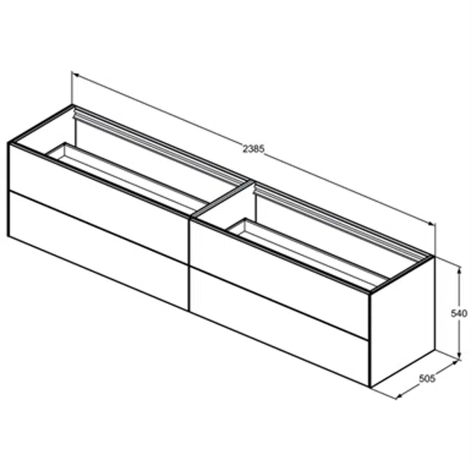 Conca BSN UN 240X50X55 4 DR  NOWTOP   WHMT