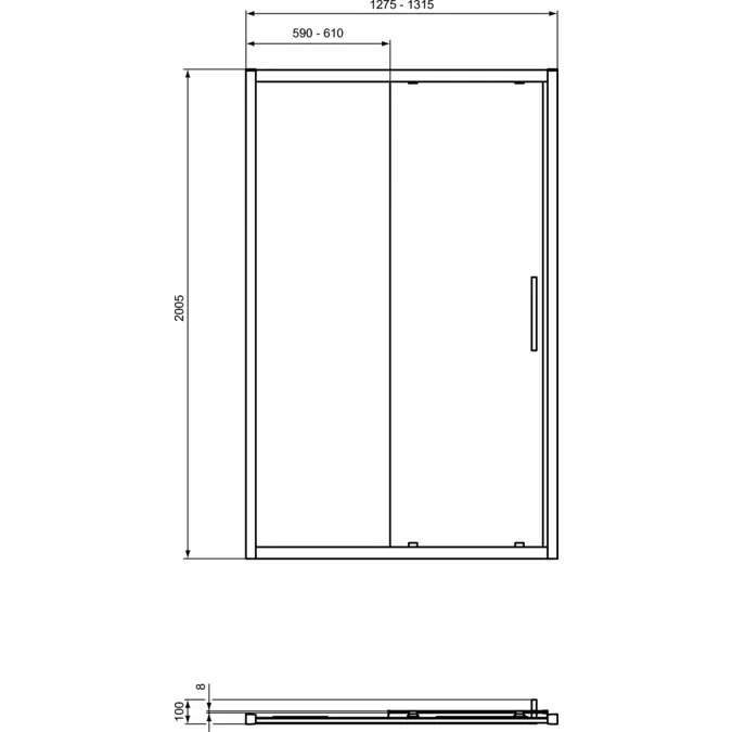 I.LIFE&nbsp; SLIDER&nbsp;130 CM, UNHANDED DOOR