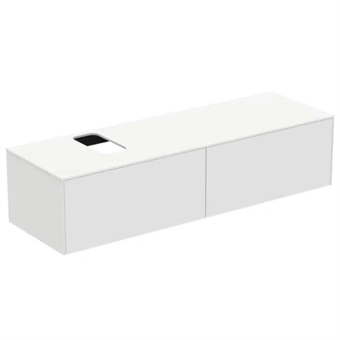 Conca BSN UN 160X50X37 2 DR+WTOP BSP CUT WHMT