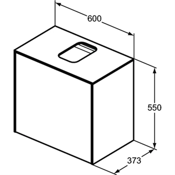 Conca BSN UN 60X37X55 1 DR+WTOP CTR CUT WHMT
