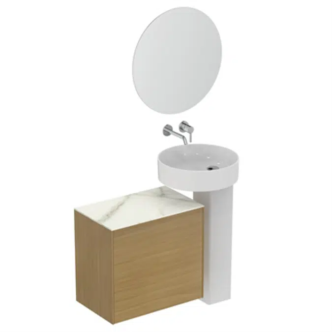 Conca BSN UN 60X37X55 1 DR+WTOP CTR CUT WHMT