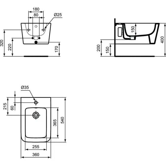 Blend Cube wall hung Bidet