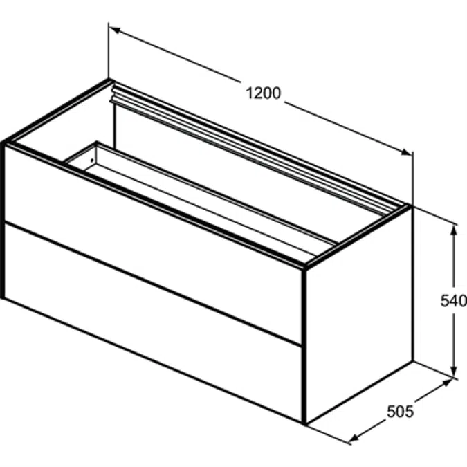 Conca BSN UN 120X50X55 2 DR  NOWTOP WHMT
