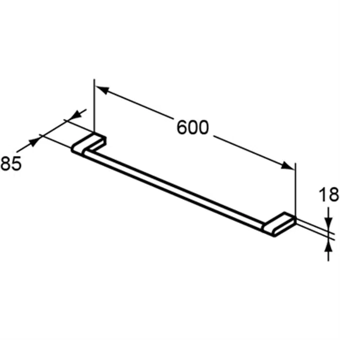 CONNECT towel rail, 598mm