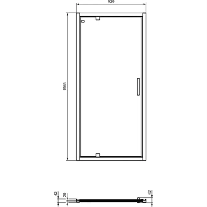 CONNECT 2 PIVOT DOOR 95 CLEAR GLASS BRIGHT SILVER FINISH