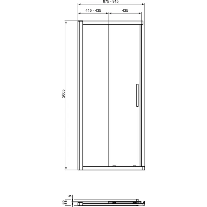 I.LIFE CORNER ENTRY 90 CM, UNHANDED DOOR