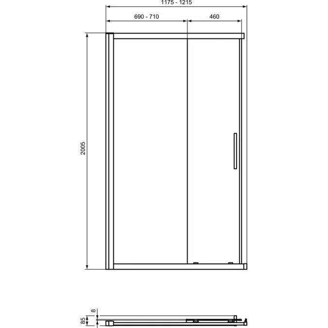 I.LIFE CORNER ENTRY 120 CM, UNHANDED DOOR