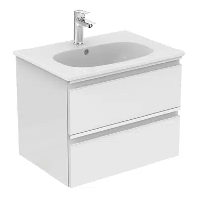 TESI BASIN UNIT 600MM  DK/WOOD WITH 2 DRAWERS 이미지