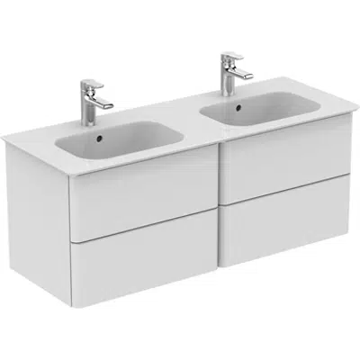 画像 SOFTMOOD double vanity unit 1200x440mm, 4 drawer